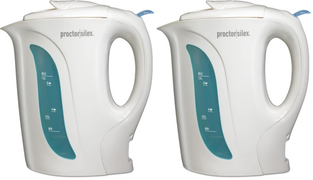 Proctor Silex Electric Tea Kettle Water Boiler & Heater Auto-Shutoff & Boil-Dry Protection 1000 Watts For Fast Boiling 1 Liter Black (K2071Ps)