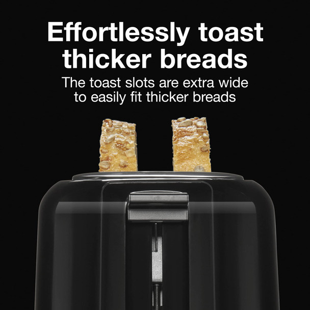 Proctor Silex 2-Slice Toaster With Extra Wide Slots For Bagels Cool-Touch Walls Shade Selector Toast Boost Auto Shut-Off And Cancel Button Black (22305)