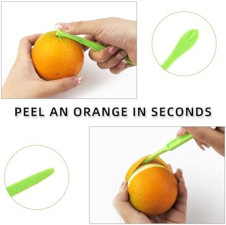 Tkypzy 6 Pack Orange Peeler Tool Citrus Fruit Opener Kitchen Cutter Plastic Orange Peelers Tools Lemon Citrus Remover Easy Open Citrus Peel Cutter Vegetable Slicer Kitchen Accessories (Orange + Green)
