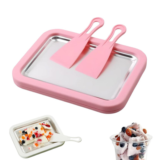 Tobeno1 Rolled Ice Cream Maker At-Home Rolled Ice Cream Machine With Instant Ze Tray & 2 Scrapersdiy Fun Family Activity Instant Ice Cream Maker For Yogurt Sorbet (Pink)