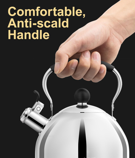 Uniqus Whistling Tea Kettle For Stovetop 2 Quart Small Tea Kettle For Tea And Coffee 1.8L Food Grade Stainless Steel Tea Pot Hot Water Kettle For Stove Top Water Boilers (Stainless Steel)