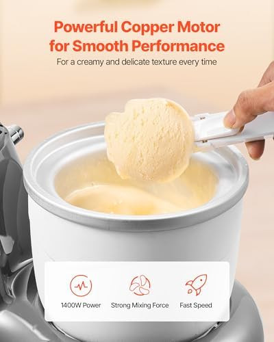 Vevor Ice Cream Maker 1.8 Qt. Capacity 6-Speed Electric Stand Mixer With Led Digital Display & Timer Mixing Paddle Dough Hook Splash Guard For Homemade Frozen Yogurt Fruit Sorbet Gelato Grey