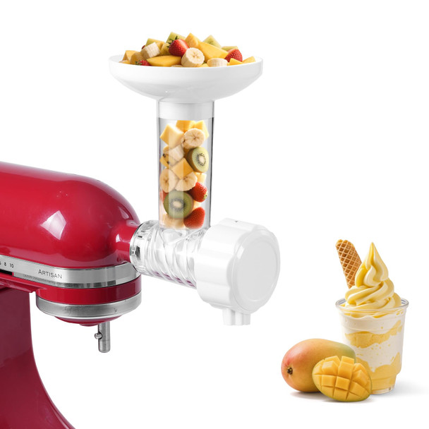 Xinboogq Ice Cream Attachment Compatible With Kitchenaid 4.5/5/6/7Qt Mixersmakes 2 Quarts Of Ice Creamcompatible With Kitchenaid Ice Cream Maker Attachmentdishwasher Safe(Not Fit 3.5Qt Mixers)