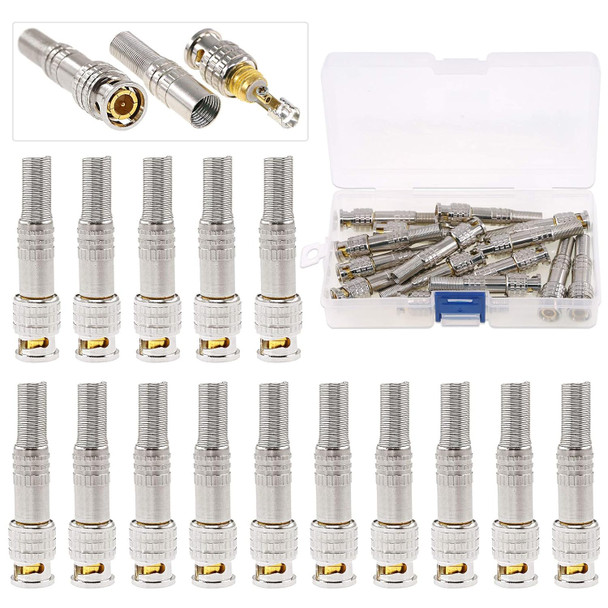 Glarks 15 Pack BNC Male Coaxial Connectors RG59 RG6 Coaxial Terminal Gold-Plated Screw On Brass Adapter for CCTV Home Security Surveillance Camera RG59 RG6 Video Transmission Coax Cables Glarks 15 Pack BNC Male Coaxial Connectors RG59 RG6 Coaxial Terminal Gold-Plated Screw On Brass Adapter for CCTV Home Security Surveillance Camera RG59 RG6 Video Transmission Coax Cables