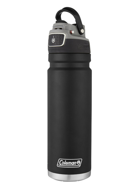 Coleman Autoseal FreeFlow Stainless Steel Water Bottle, Black, 24oz