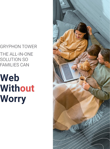 Gryphon Tower Super-Fast Mesh WiFi Router – Advanced Firewall Security, Parental Controls, and Content Filters – Tri-Band 3 Gbps, 3000 sq. ft. Full Home Coverage per Mesh Router Gryphon Tower Super-Fast Mesh WiFi Router – Advanced Firewall Security, Parental Controls, and Content Filters – Tri-Band 3 Gbps, 3000 sq. ft. Full Home Coverage per Mesh Router