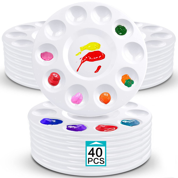 Hulameda Paint Tray Palettes, Plastic Paint Pallets For Kids Or Students To Paints On School Project Or Art Class-12Pcs