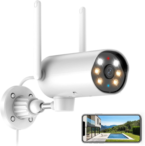 Hawkray WiFi Outdoor Security Camera Power Wired 3MP 2K Resolution,Pan Rotating 180° ,AI Function (Human Recognition & Tracking) 5X Digital Zoom. Two Way Audio White/IR Dual Light Support Hawkray WiFi Outdoor Security Camera Power Wired 3MP 2K Resolution,Pan Rotating 180° ,AI Function (Human Recognition & Tracking) 5X Digital Zoom. Two Way Audio White/IR Dual Light Support
