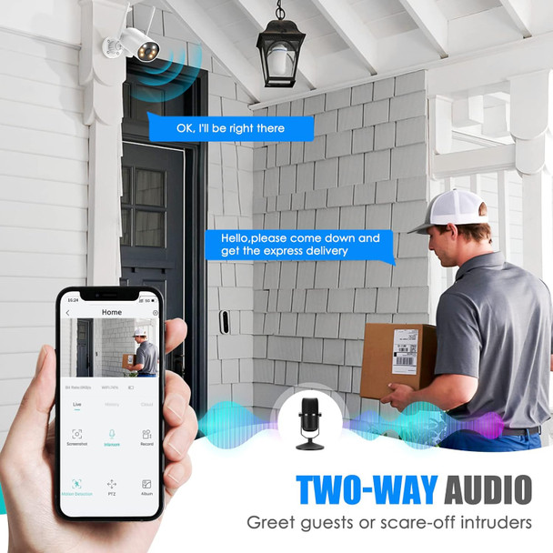 Hawkray WiFi Outdoor Security Camera Power Wired 3MP 2K Resolution,Pan Rotating 180° ,AI Function (Human Recognition & Tracking) 5X Digital Zoom. Two Way Audio White/IR Dual Light Support Hawkray WiFi Outdoor Security Camera Power Wired 3MP 2K Resolution,Pan Rotating 180° ,AI Function (Human Recognition & Tracking) 5X Digital Zoom. Two Way Audio White/IR Dual Light Support