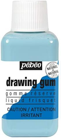 Pebeo Easy Peel Liquid Latex Masking Fluid - Drawing Gum - Dries Quickly - For Ink - Watercolor - Gouache Painting & Illustration - Fine Arts & Crafts Supplies - 250Ml Bottle