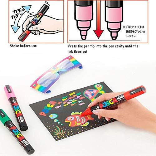 Posca 8-Colour Paint Marker Set, Pc-1M Extra Fine