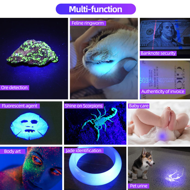 DARKBEAM UV Flashlight 365nm Black Light Blood Tracking Flashlight Rechargeable Powerful 36W Woods lamp Blacklight LED Ultraviolet for Uranium Glass Rock Hunting Dog Urine Detector Resin Curing