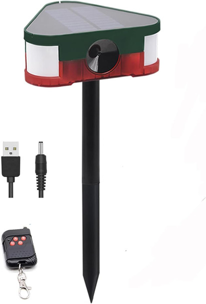 HULPPRE Solar Outdoor Motion Sensor Alarm-Upgraded 360° Motion Detector,3x129db Loud Siren Lamp, 4 Work Modes Strobe Light with Remote,Say Goodbye to The Unwanted Explorers