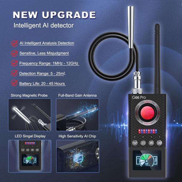 GUMOZU Hidden Devices Detector, Pro Hidden Camera detectors with AI Auto Scan, Magnetic GPS Tracker/Bug Detectors Anti-Spy Detector, Listening Device Detector, Infrared Camera Finder, LED Display GUMOZU Hidden Devices Detector, Pro Hidden Camera detectors with AI Auto Scan, Magnetic GPS Tracker/Bug Detectors Anti-Spy Detector, Listening Device Detector, Infrared Camera Finder, LED Display