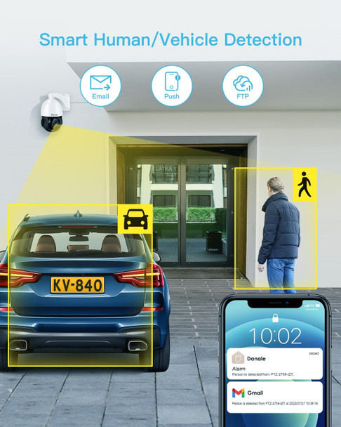 4K 8MP Outdoor PTZ IP POE Camera with Pan Tilt 20X Optical Zoom & Human Detection, Speed Dome Security Camera with 320ft IR Night Vision, Auto Tracking, 2-Way Audio(Compatible for Hikvision) 4K 8MP Outdoor PTZ IP POE Camera with Pan Tilt 20X Optical Zoom & Human Detection, Speed Dome Security Camera with 320ft IR Night Vision, Auto Tracking, 2-Way Audio(Compatible for Hikvision)