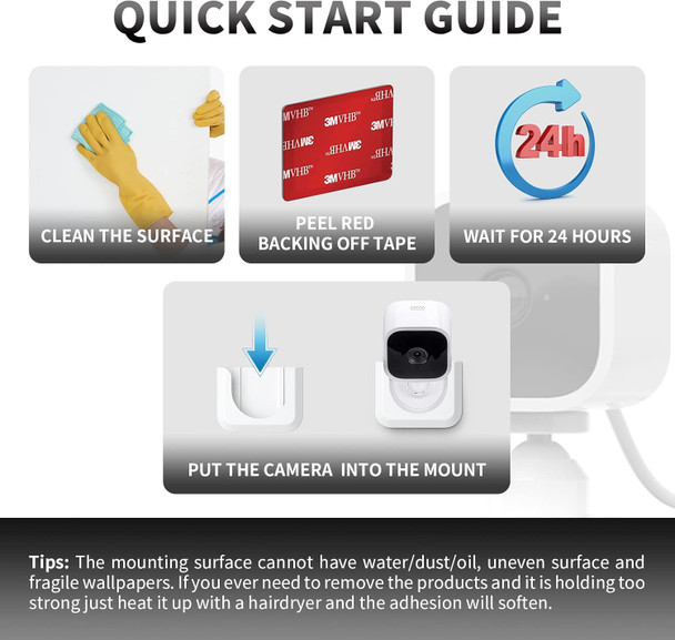 Blink Mini Camera Adhesive Wall Mount Bracket, Strong Adhesive Durable Camera Mount Stand for Blink Mini Indoor Camera, No Drill, No Screws, Decorate Damage-Free, Easy to Install (2 Pack) Blink Mini Camera Adhesive Wall Mount Bracket, Strong Adhesive Durable Camera Mount Stand for Blink Mini Indoor Camera, No Drill, No Screws, Decorate Damage-Free, Easy to Install (2 Pack)