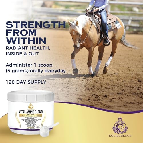 Equiessence Vital Amino Blend - Horse Care Coat & Hoof - Performance Horse - No Soy Or Sugar- 120 Day Supply