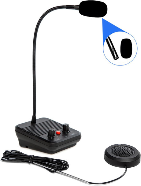 Window Intercom Dual-Way Intercommunication Microphone and Speaker Bank Window Intercom Glass Window Microphone Anti-Interference Noise Free for Business/Bank/Office/Hospital Counter Window Intercom Dual-Way Intercommunication Microphone and Speaker Bank Window Intercom Glass Window Microphone Anti-Interference Noise Free for Business/Bank/Office/Hospital Counter