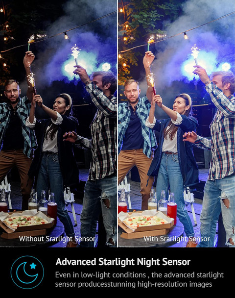 4MP 2K Security Cameras Outdoor Indoor Wired,IP65, Starlight Sensor & 100 Ft Night Vision,Motion/Person Detection,2-Way Audio/Spotlight,US Cloud,Compatible With Alexa,iOS & Android & Web Access