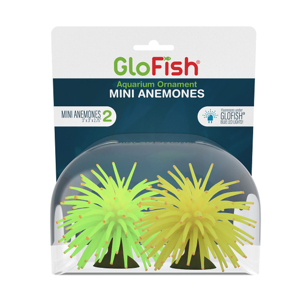 Glofish Yellow Anemone Ornament Detailed Aquarium Ornament Creates A Glowing Effect