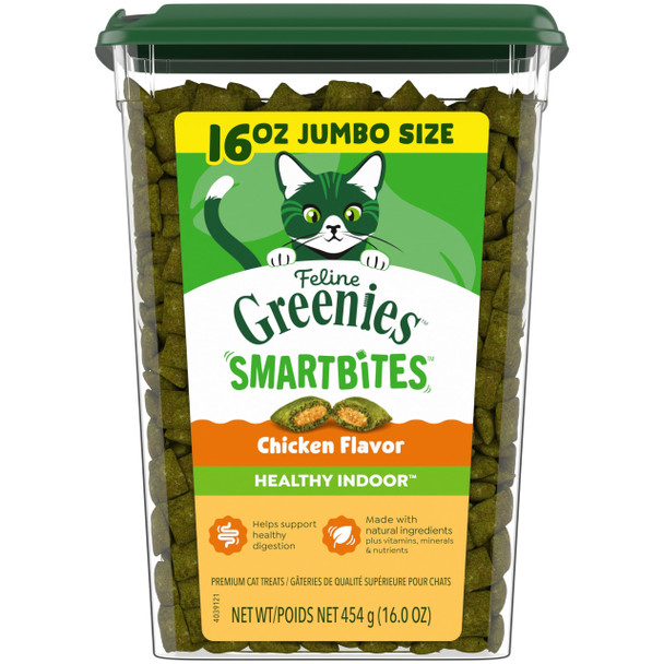 Greenies Feline Smartbites Cat Treats Healthy Recipe Indoor Cat Treats Chicken Flavor 4.6 Oz. Pack