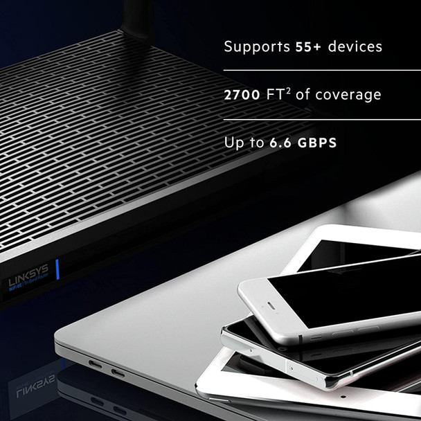 Linksys Hydra Pro Mesh WiFi 6E Router | Connect 55+ Devices | Up to 2,700 Sq Ft | Speeds of up to 5.4 Gbps (AXE6000) | Tri-Band | MR7500 | New Version Linksys Hydra Pro Mesh WiFi 6E Router | Connect 55+ Devices | Up to 2,700 Sq Ft | Speeds of up to 5.4 Gbps (AXE6000) | Tri-Band | MR7500 | New Version