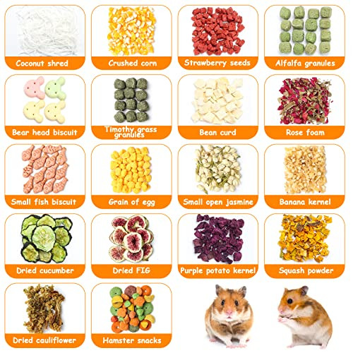 Hgpoklvt Rabbit And Hamster Snack Fruit And Veggie Treats - Natural Healthy Rabbit Treats - Perfect Bite-Sized Bunny Treat Guinea Pig Treat Hamster Treat (18-L)