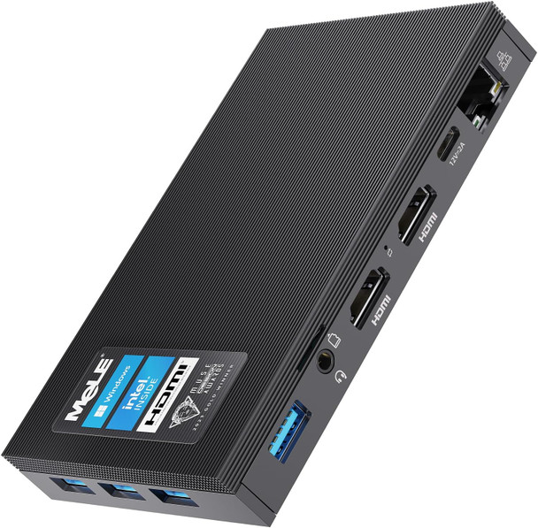 MeLE Fanless Mini PC Quieter3Q N5105 4GB 128GB Windows 11 Home, Micro Computer WiFi 5 Small Desktop USB-C PD3.0, Gigabit Ethernet, Dual HDMI 4K, Auto Power on, PXE Support M.2 SSD MeLE Fanless Mini PC Quieter3Q N5105 4GB 128GB Windows 11 Home, Micro Computer WiFi 5 Small Desktop USB-C PD3.0, Gigabit Ethernet, Dual HDMI 4K, Auto Power on, PXE Support M.2 SSD