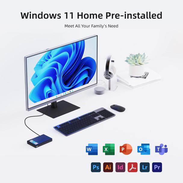 MeLE Fanless Mini PC Quieter3Q N5105 4GB 128GB Windows 11 Home, Micro Computer WiFi 5 Small Desktop USB-C PD3.0, Gigabit Ethernet, Dual HDMI 4K, Auto Power on, PXE Support M.2 SSD MeLE Fanless Mini PC Quieter3Q N5105 4GB 128GB Windows 11 Home, Micro Computer WiFi 5 Small Desktop USB-C PD3.0, Gigabit Ethernet, Dual HDMI 4K, Auto Power on, PXE Support M.2 SSD