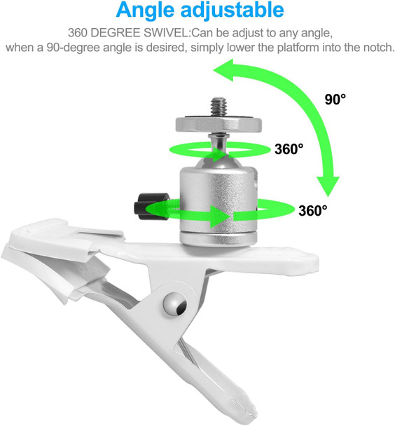Metal Mount-Desk Rotating Clip Clamp Holder Stand with 1/4" Screw Ball Head for Wyze Cam V3/Pro,for Wyze Cam Pan/V3,for Oculus Sensor,for HTC Vive Base Station,for Arlo and Other Home Security Camera Metal Mount-Desk Rotating Clip Clamp Holder Stand with 1/4" Screw Ball Head for Wyze Cam V3/Pro,for Wyze Cam Pan/V3,for Oculus Sensor,for HTC Vive Base Station,for Arlo and Other Home Security Camera