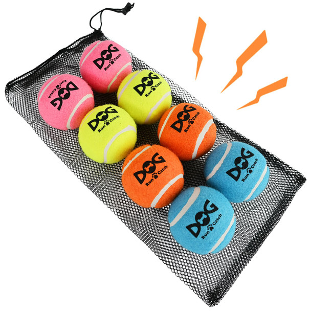 Insum Tennis Balls For Dogs - 12 Pack 2.5'' Durable Non-Toxic Outdoor Dog Toys Balls With Mesh Bag Sgs  Colorful Fetch Toys Medium Large Breeds (Non Squeaky)