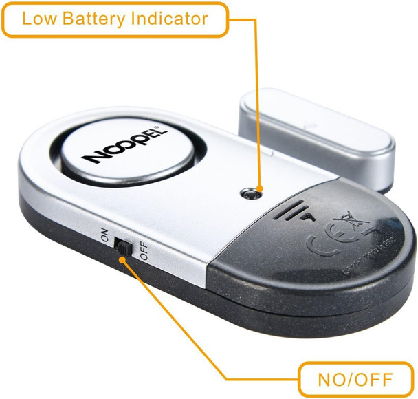 Door Window Alarm 2 Pack Noopel Home Security Sensor Burglar Anti-Theft 120Db Alarm With Batteries Included - Diy Easy To Install (2)