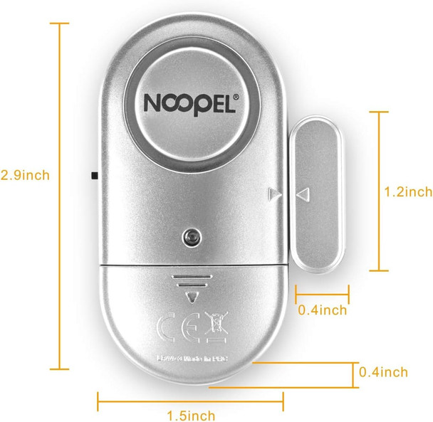 Door Window Alarm Sensors 4 Pack New Version with Two Volume Levels NOOPEL Burglar Intruder Entry Sensor Alert for Home Security with Batteries Included Door Window Alarm Sensors 4 Pack New Version with Two Volume Levels NOOPEL Burglar Intruder Entry Sensor Alert for Home Security with Batteries Included