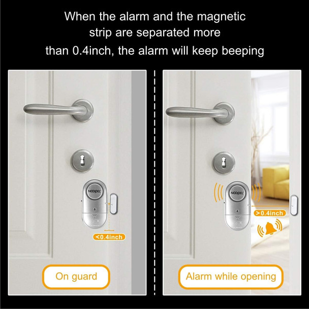 Door Window Alarm Sensors 4 Pack New Version With Two Volume Levels Noopel Burglar Intruder Entry Sensor Alert For Home Security With Batteries Included