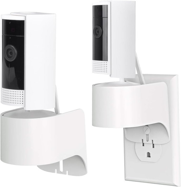 Outlet Mount for Ring Indoor Cam (2nd Gen and 1nd Gen), 2 Pack Plug-in Wall Mount Stand with Power Plug, 360 Degree Swivel and Space Saving Design (Ring Camera are Not Included) Outlet Mount for Ring Indoor Cam (2nd Gen and 1nd Gen), 2 Pack Plug-in Wall Mount Stand with Power Plug, 360 Degree Swivel and Space Saving Design (Ring Camera are Not Included)