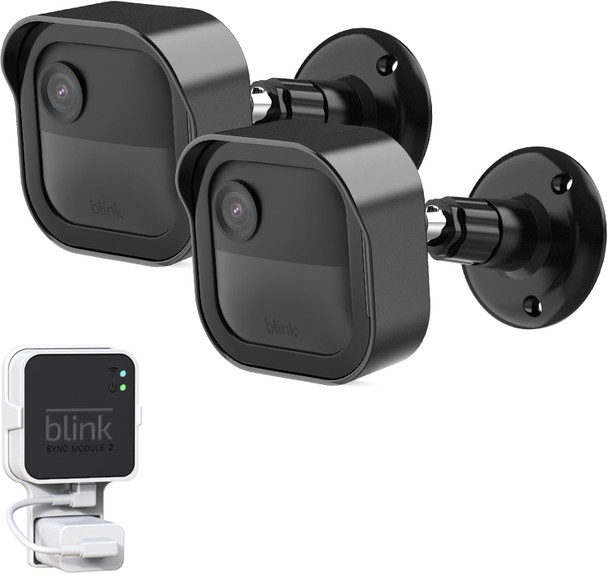 Blink Outdoor 4 (4th Gen) Camera Mount, Weatherproof Protective Housing and 360° Adjustable Mount with Sync Module 2 Mount for Blink Outdoor Security Camera System (Black, 2 Pack) Blink Outdoor 4 (4th Gen) Camera Mount, Weatherproof Protective Housing and 360° Adjustable Mount with Sync Module 2 Mount for Blink Outdoor Security Camera System (Black, 2 Pack)