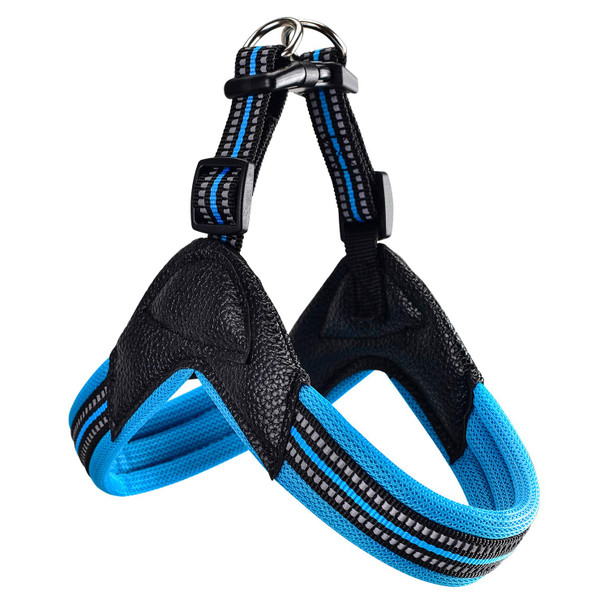 Pordlie Dog Harness No Pull Ultra Soft Breathable Padded Pet Harness 2 Adjustable Botton 3M Reflective Pet Harness For Dogs Easy Control For Small Medium Large Dogs (M Blue)