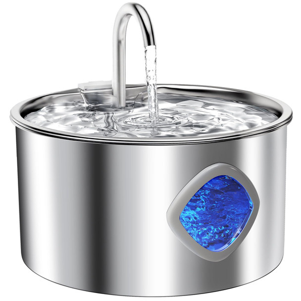 Sddiokyc Cat Water Fountain Stainless Steel: 108Oz/3.2L Cat Fountain For Drinking - Pet Water Fountains For Cats Indoor - Dog Water Bowl Dispenser - Pets Feeding & Watering Supplies - Automatic Water Dispenser