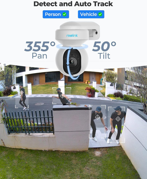 REOLINK E1 Outdoor Plug-in WiFi Security Camera, 5MP HD PTZ Camera for Home Security, Motion Tracking, 5GHz WiFi, 3X Optical Zoom, Person Vehicle Detection, Spotlight Color Night Vision, APP Control REOLINK E1 Outdoor Plug-in WiFi Security Camera, 5MP HD PTZ Camera for Home Security, Motion Tracking, 5GHz WiFi, 3X Optical Zoom, Person Vehicle Detection, Spotlight Color Night Vision, APP Control