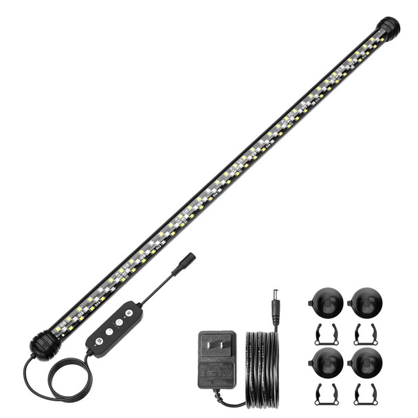 Seaoura Led Aquarium Light With Timer Submersible Aquarium Plant Light Fish Tank Light With Auto On/Off 3 Lighting Modes Adjustable Brightness (11 Inch For 12-23Inch Planted Tank) 7W