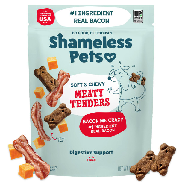 Shameless Pets Soft Dog Treats Â€Œ Bacon Me Crazy Meaty Tenders Soft & Chewy Treats For Dogs Real Bacon 1St Ingredient Grain  Healthy Treats For Small Medium & Large Dogs 8Oz
