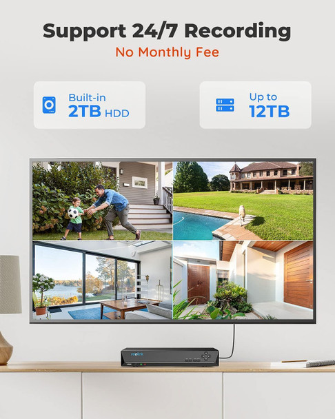 REOLINK Smart 5MP 8CH Home Security Camera System, 4pcs Wired 5MP PoE IP Cameras Outdoor with Person Vehicle Detection, 4K 8CH NVR with 2TB HDD for 24-7 Recording, RLK8-520D4-5MP REOLINK Smart 5MP 8CH Home Security Camera System, 4pcs Wired 5MP PoE IP Cameras Outdoor with Person Vehicle Detection, 4K 8CH NVR with 2TB HDD for 24-7 Recording, RLK8-520D4-5MP