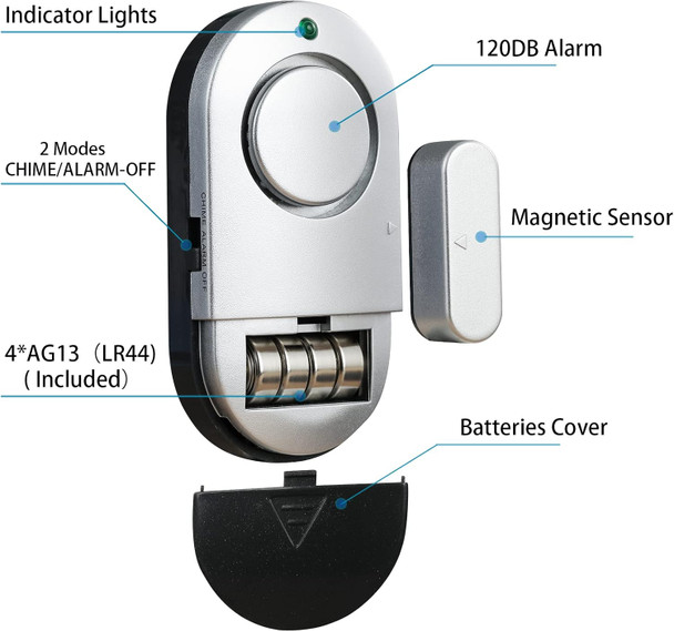 Window Alarm Sensors, Door Alarms for Home Security Loud, 120DB Pool Window and Door Alarms for Kids Safety (10 Pack) Window Alarm Sensors, Door Alarms for Home Security Loud, 120DB Pool Window and Door Alarms for Kids Safety (10 Pack)