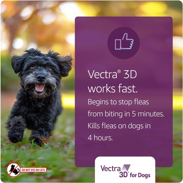 Vectra 3D For Dogs Flea Tick & Mosquito Treatment & Prevention For Extra Large Dogs Over 95 Lbs - 3 Month Supply