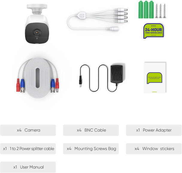 SANNCE 8CH Full 1080N Security Camera System CCTV DVR and (8) 720P Night Vision Surveillance Cameras, IP66 Weatherproof, QR Code Scan and Remote Access SANNCE 8CH Full 1080N Security Camera System CCTV DVR and (8) 720P Night Vision Surveillance Cameras, IP66 Weatherproof, QR Code Scan and Remote Access