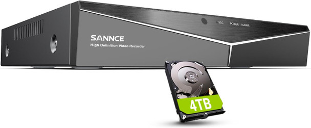 16 Channel Security CCTV DVR with 4TB Hard Drive, SANNCE 1080p Lite 5-in-1 Hybrid Video Recorder for 2MP TVI AHD CVI CVBS Analog IP Security Cameras, Motion Alerts, Remote Access, 24/7 Recording 16 Channel Security CCTV DVR with 4TB Hard Drive, SANNCE 1080p Lite 5-in-1 Hybrid Video Recorder for 2MP TVI AHD CVI CVBS Analog IP Security Cameras, Motion Alerts, Remote Access, 24/7 Recording