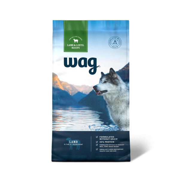 Wag - Brand Dry Dog Food Grain- Beef & Lentil Recipe High Protein (24 Lb Bag)