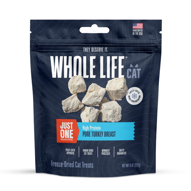 Whole Life Pet Products Whole Life Cat Just One Turkey Ze Dried Cat Treats - Human Grade High Protein Food Healthy Training Snacks Ze Dried Turkey Food Toppers Usa Made Natural Treats - 1.2 Oz (Pack Of 1)