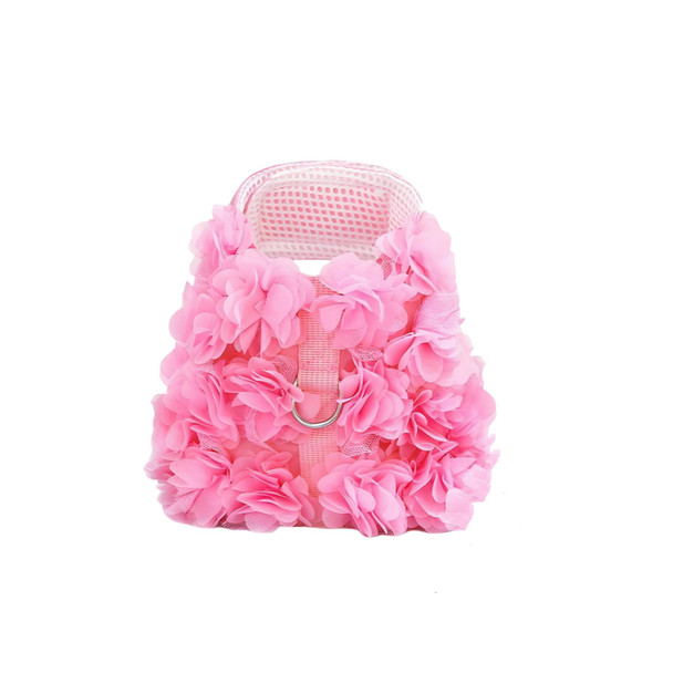 Worderful Cute Small Dog Harness - Escape-Proof Flower Dog Harness With Leash Set Soft Mesh Small Puppy Vest Harness For Cats DogsPink & Multicolor