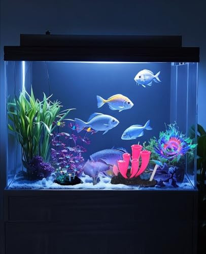 Ztohpyo 4 Pieces Aquarium Fish Tank Decorations With Glowing Effect Silicone Glow Artificial Ornament Coral Reef Plants For Aquarium Decoration Small And Large Fish Bowl Decor Accessories